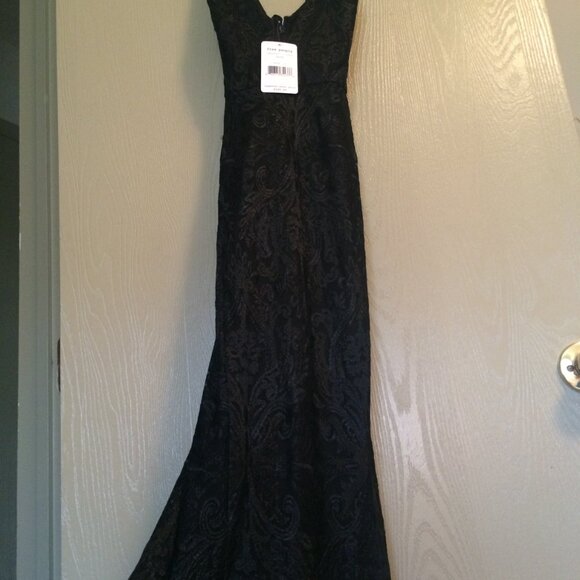 New w Tag Free People Juliet Bodycon Maxi Dress Black Criss Cross Back Lace $350 - Picture 14 of 15